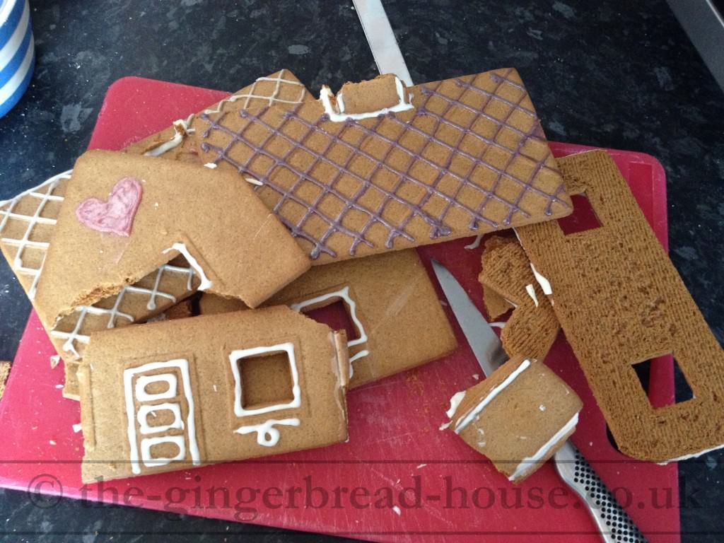 broken gingerbread house