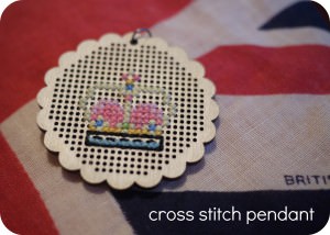 Cross stitch pendant