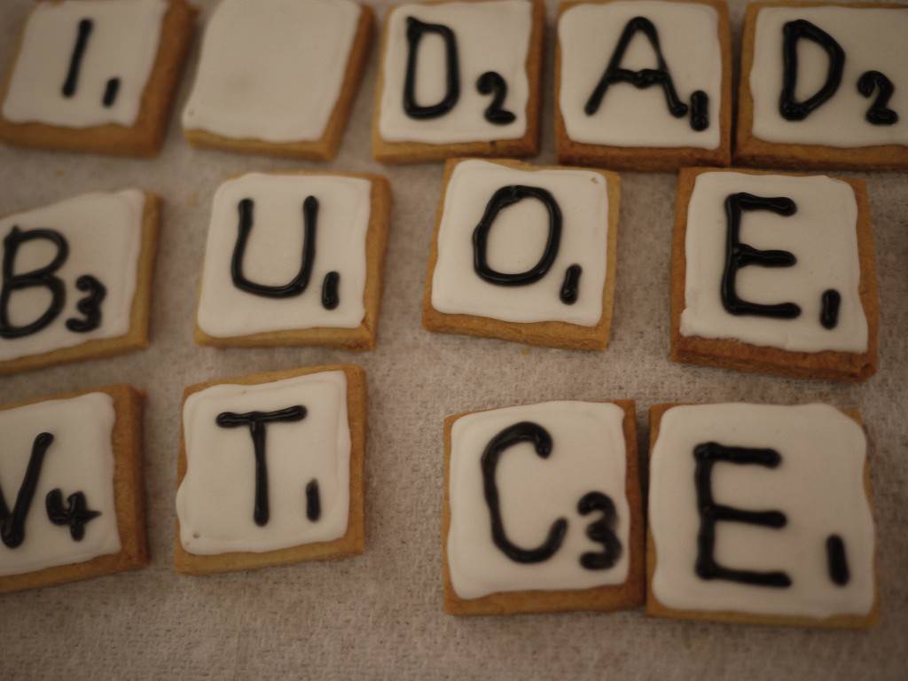 scrabble tile biscuits