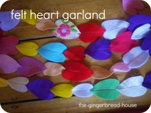 felt heart garland