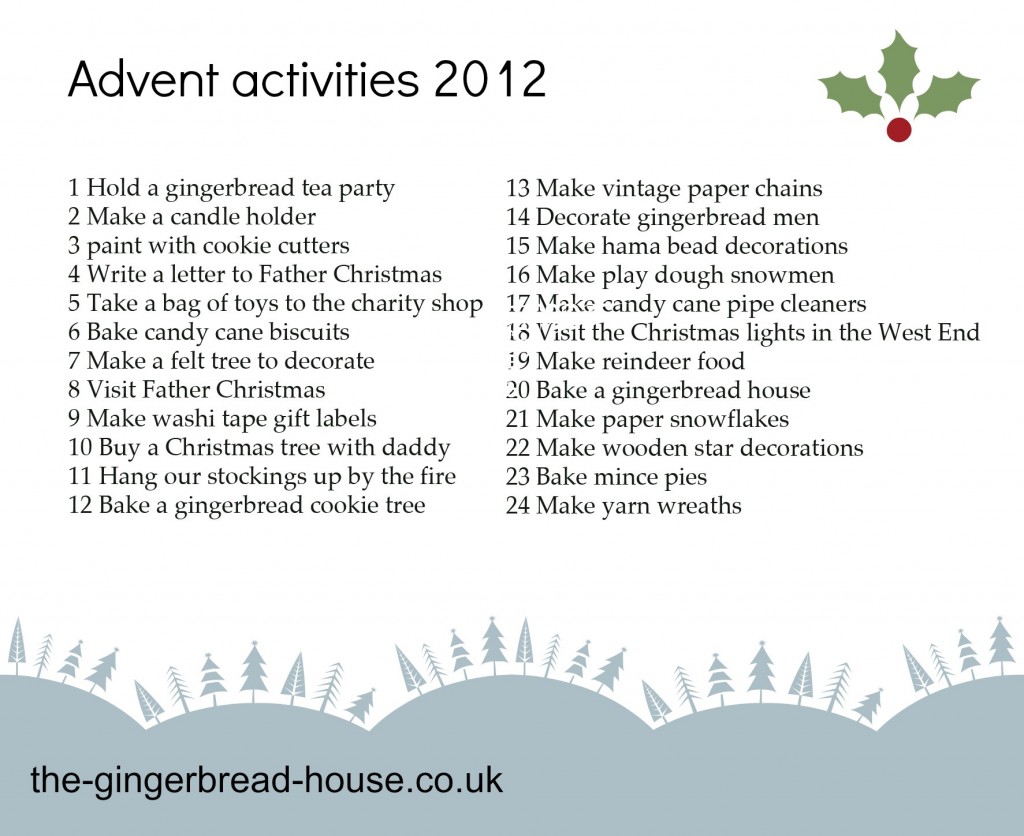 list of advent activities
