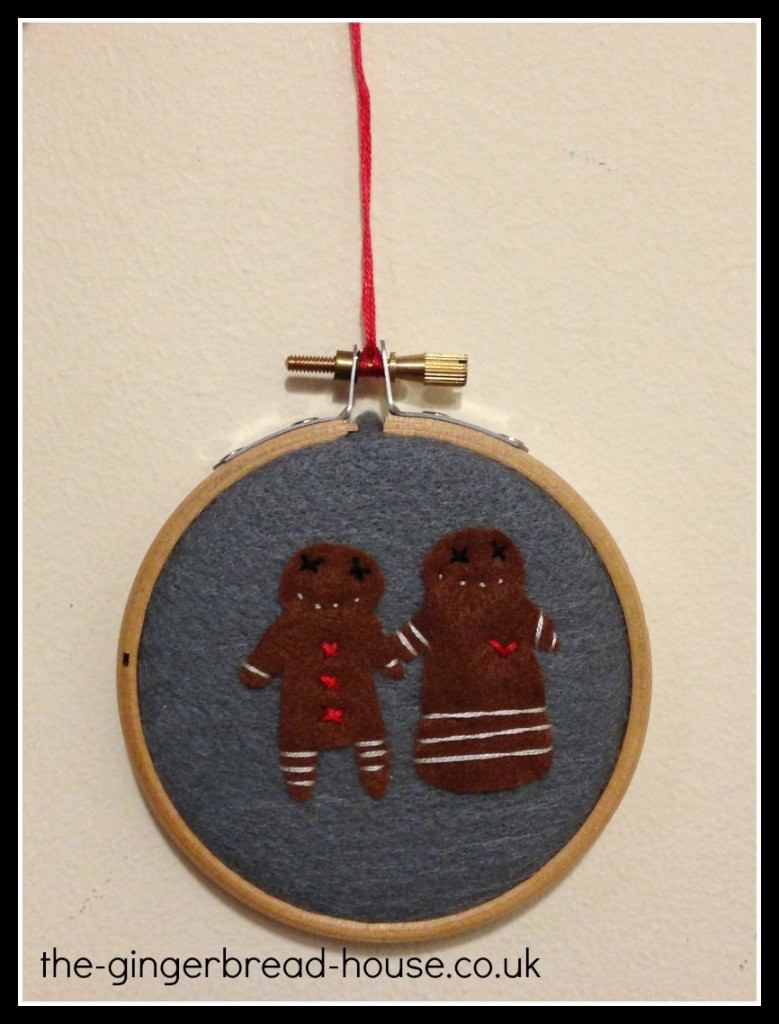 felt gingerbread people decoration