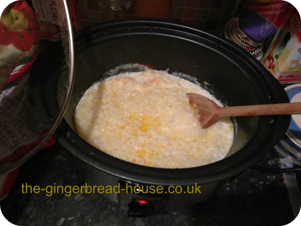 slow cooked rice pudding