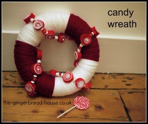 festive candy wreath