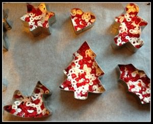 melted plastic beads in cookie cutters