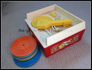 toy record player with records