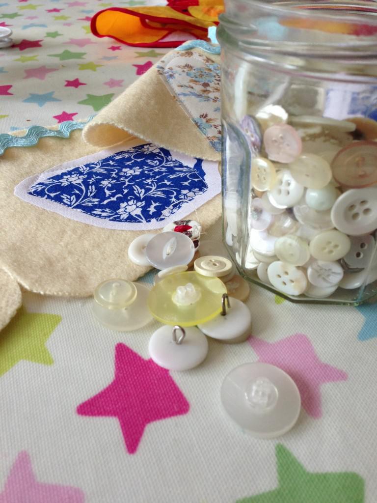 sewing with vintage buttons
