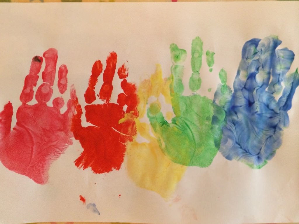 rainbow handprints