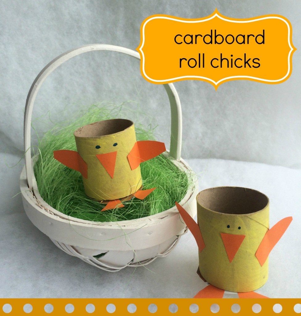 cardboard roll Easter chicks