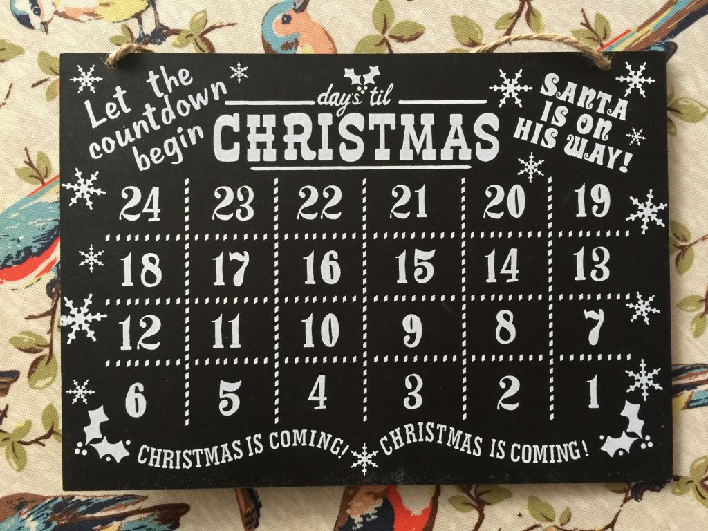 Christmas countdown blackboard