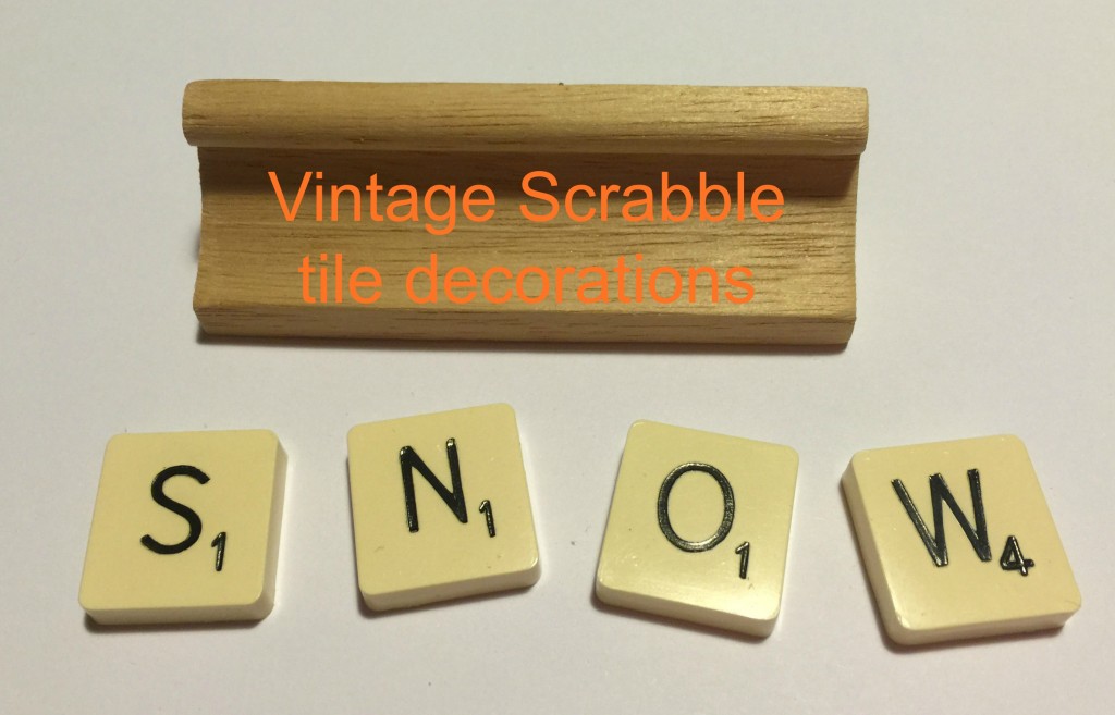 Vintage Scrabble tile decorations