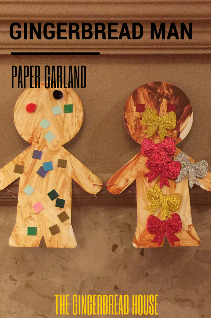 gingerbread man paper garland - the gingerbread house