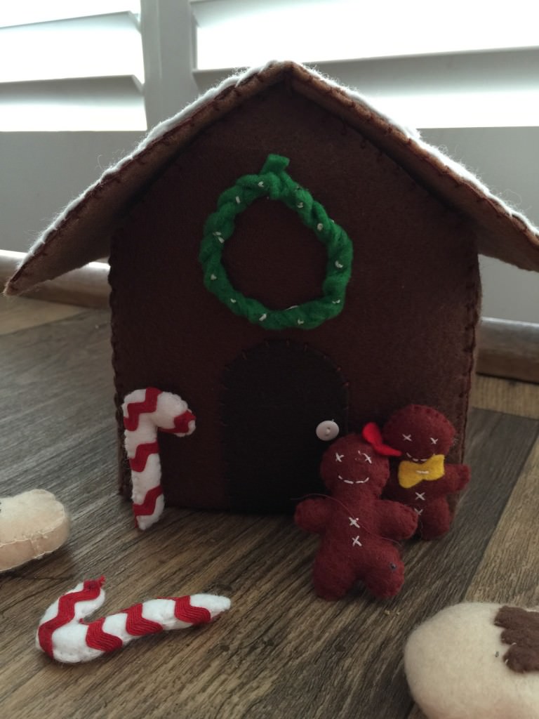 felt gingerbread house