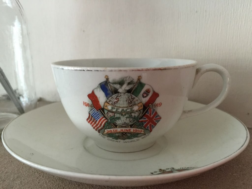 First World War commemorative cup and saucer - Peace