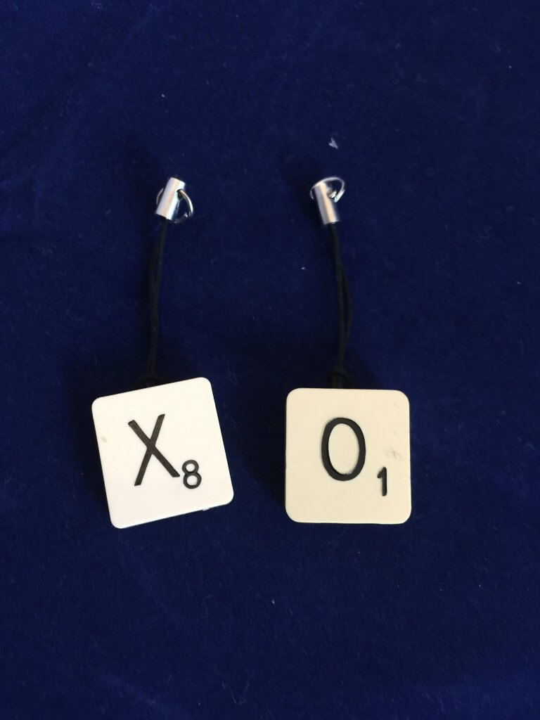 Scrabble tiles X & O