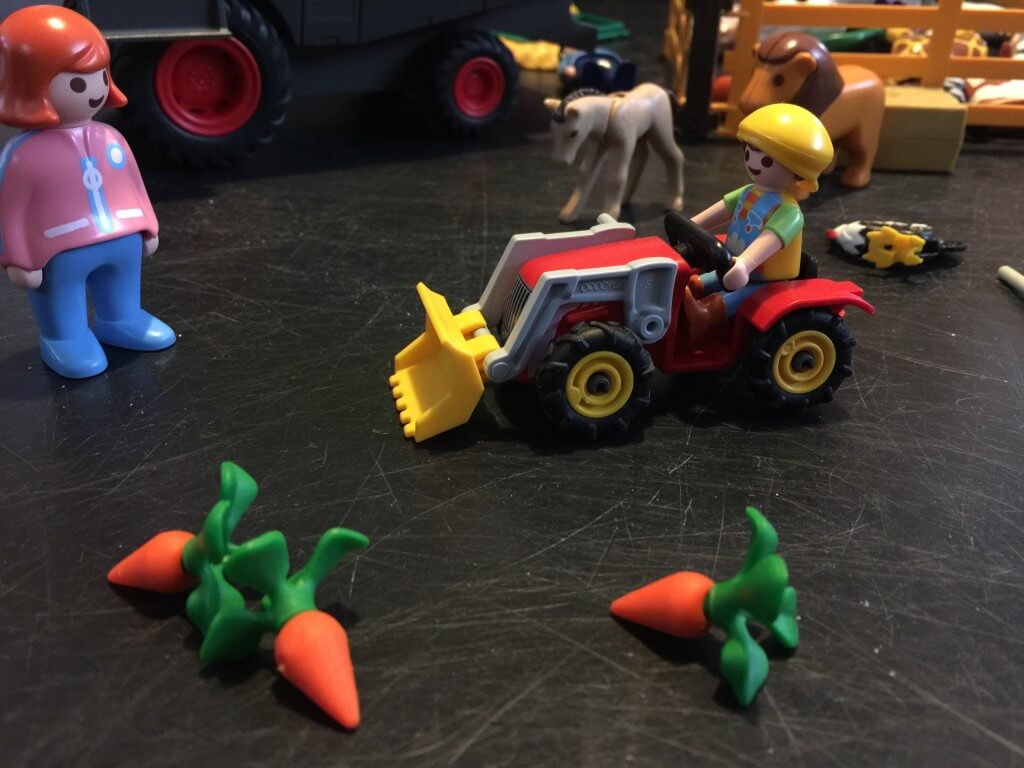 Playmobil tractor boy in a tuff spot