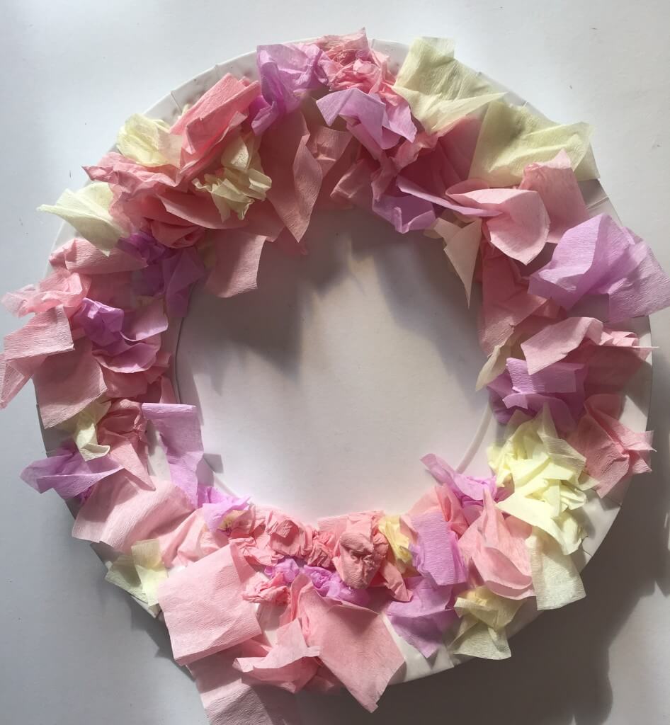 tissue paper wreath