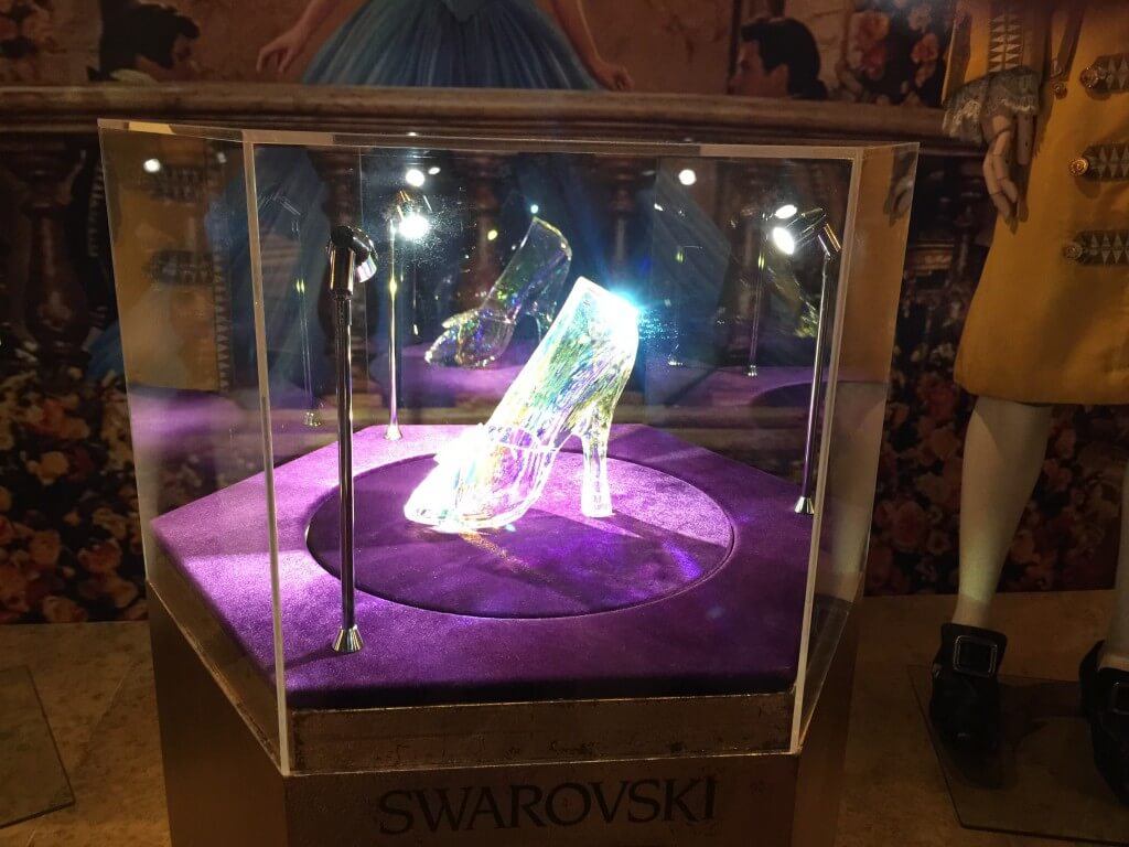 Cinderella's glass slipper at Disney's Cinderella Exhibition