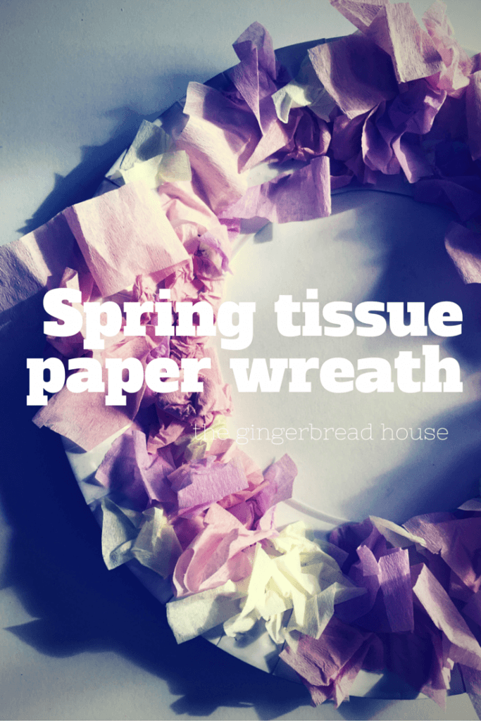 Spring tissue paper wreath