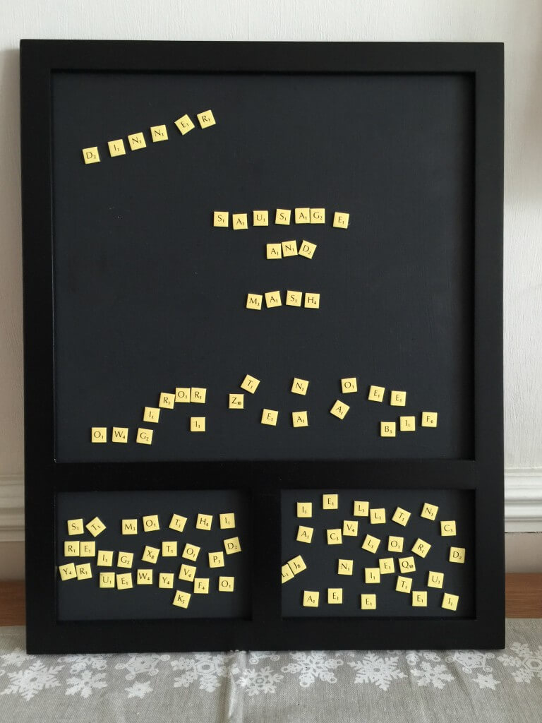 DIY magnetic Scrabble board