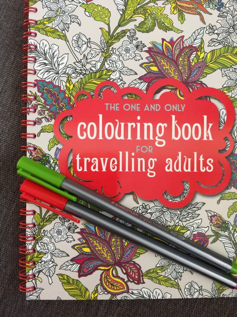 the one and only colouring book for travelling adults