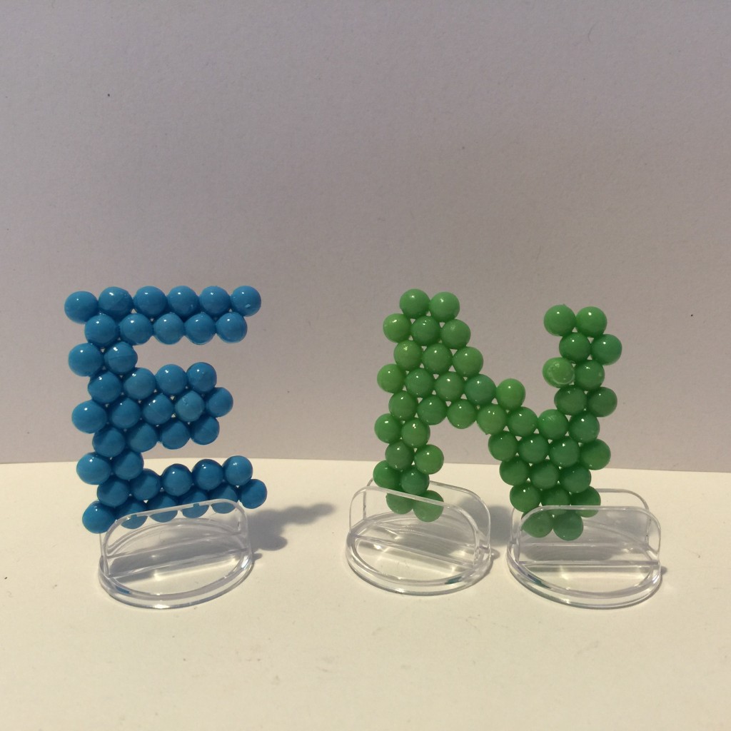 aquabead letters with stands