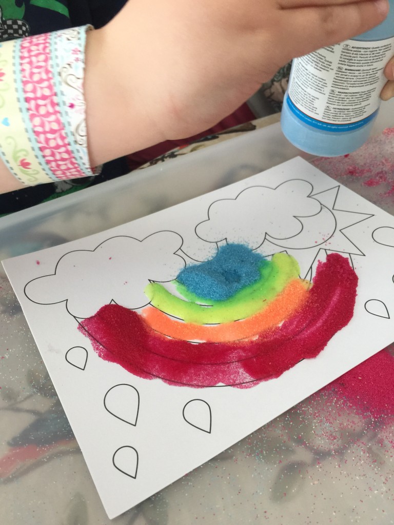crafting with coloured sand