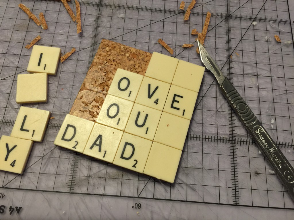 Scrabble tile Father’s Day coaster