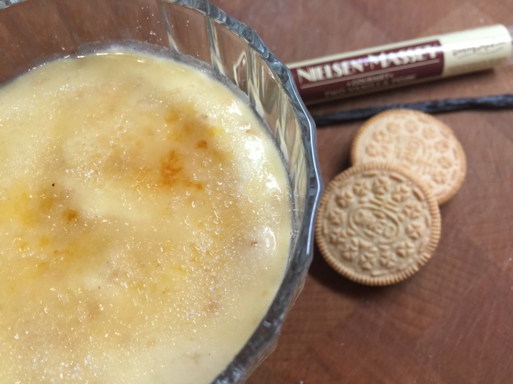 Cheat creme brulee with Golden Oreos