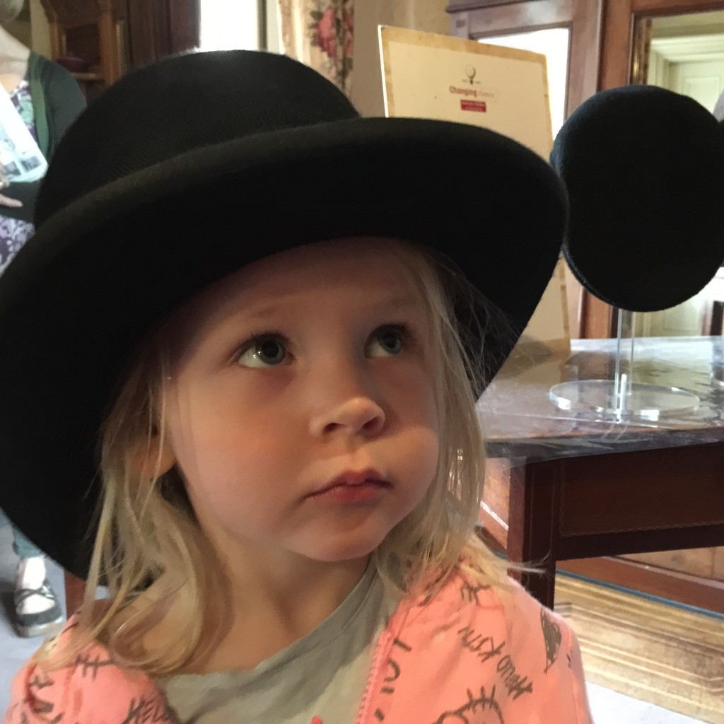 trying on hats at Tyntesfield