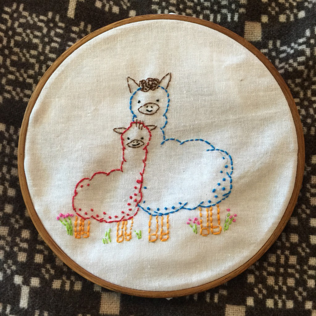 Loving Alpacas embroidery pattern 
