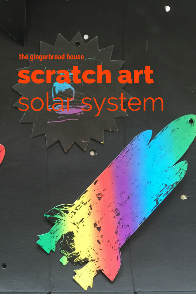 scratch art solar system display