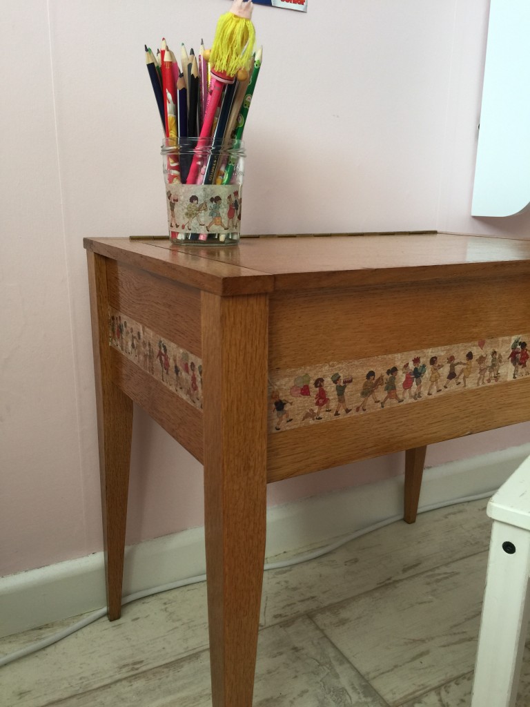 Vintage sewing table makeover