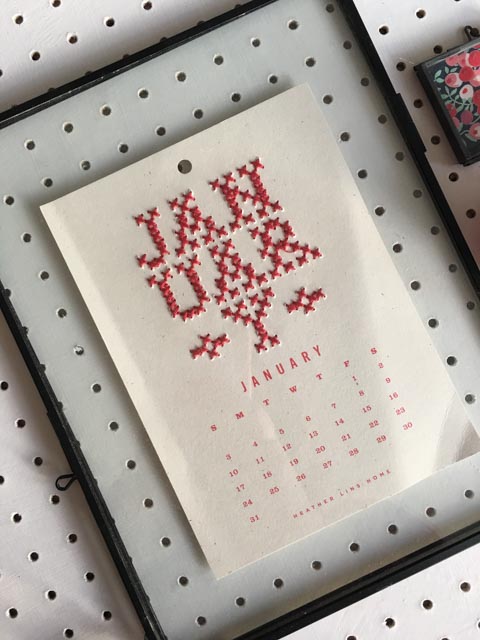 The Year in Stitches Calendar Kit for January 2016