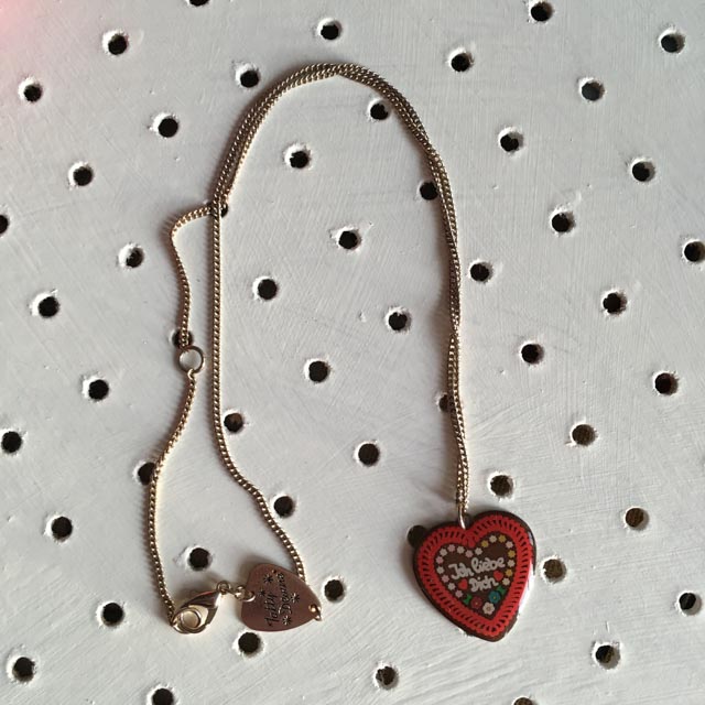 Tatty Devine enamel gingerbread heart necklace