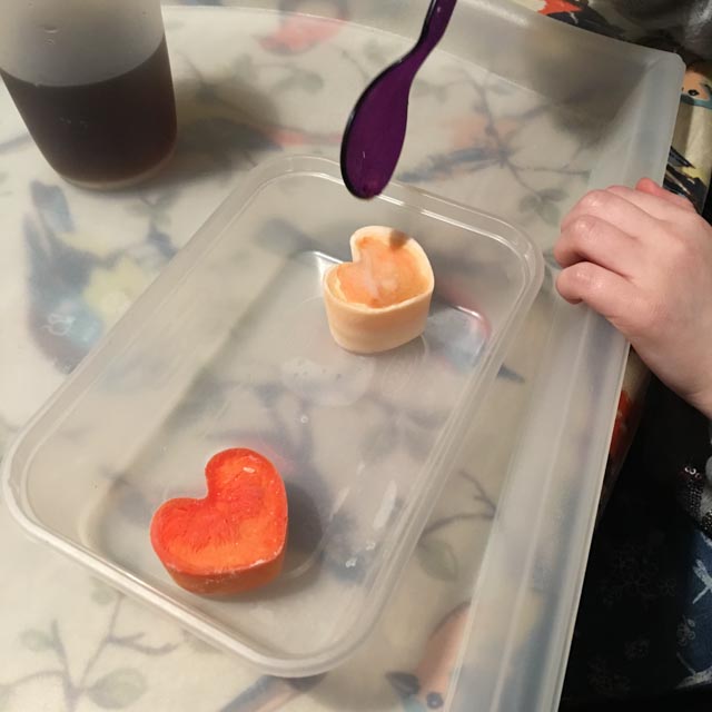 simple melting love heart experiment for kids