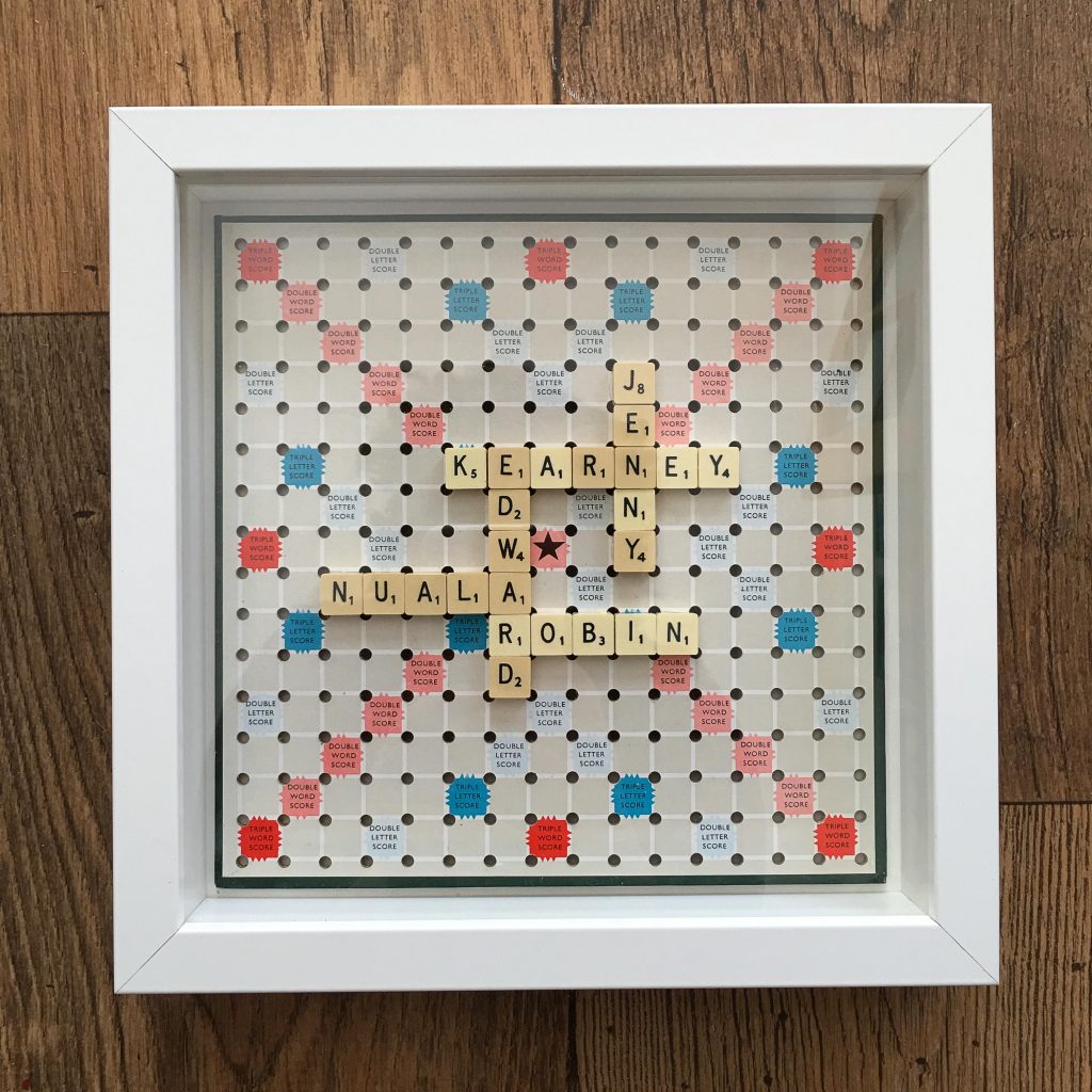 personalised Scrabble wall art