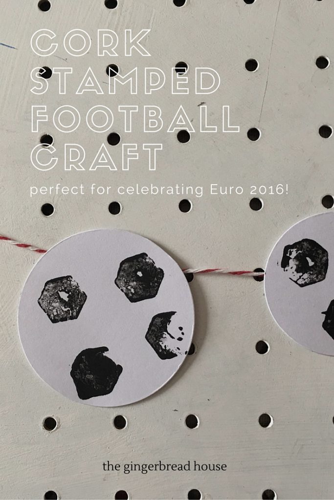 Cork stamped footballs craft for kids to celebrate Euro 2016