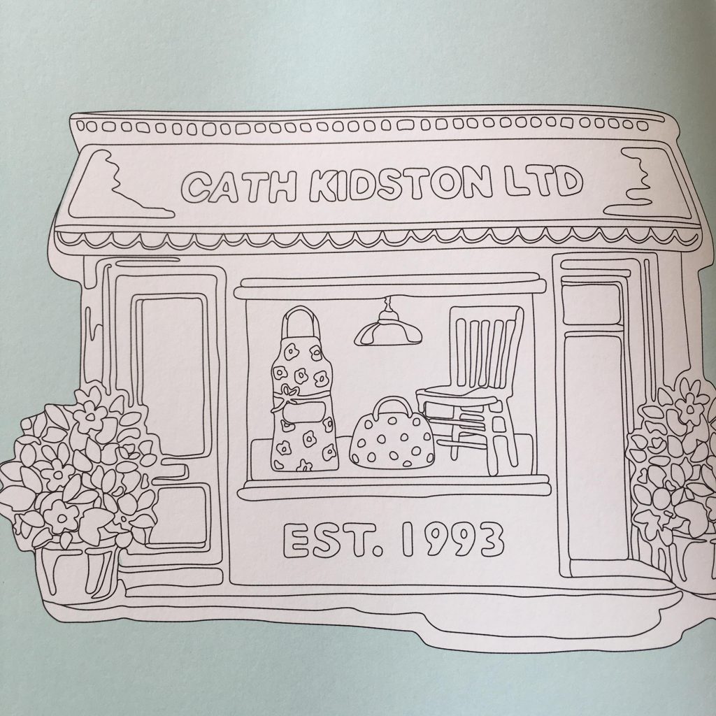 uncoloured page from The Cath Kidston Colouring Book