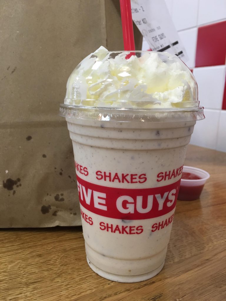A delicious Five Guys shake