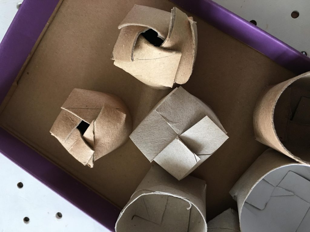 Recycled cardboard tube seed pots