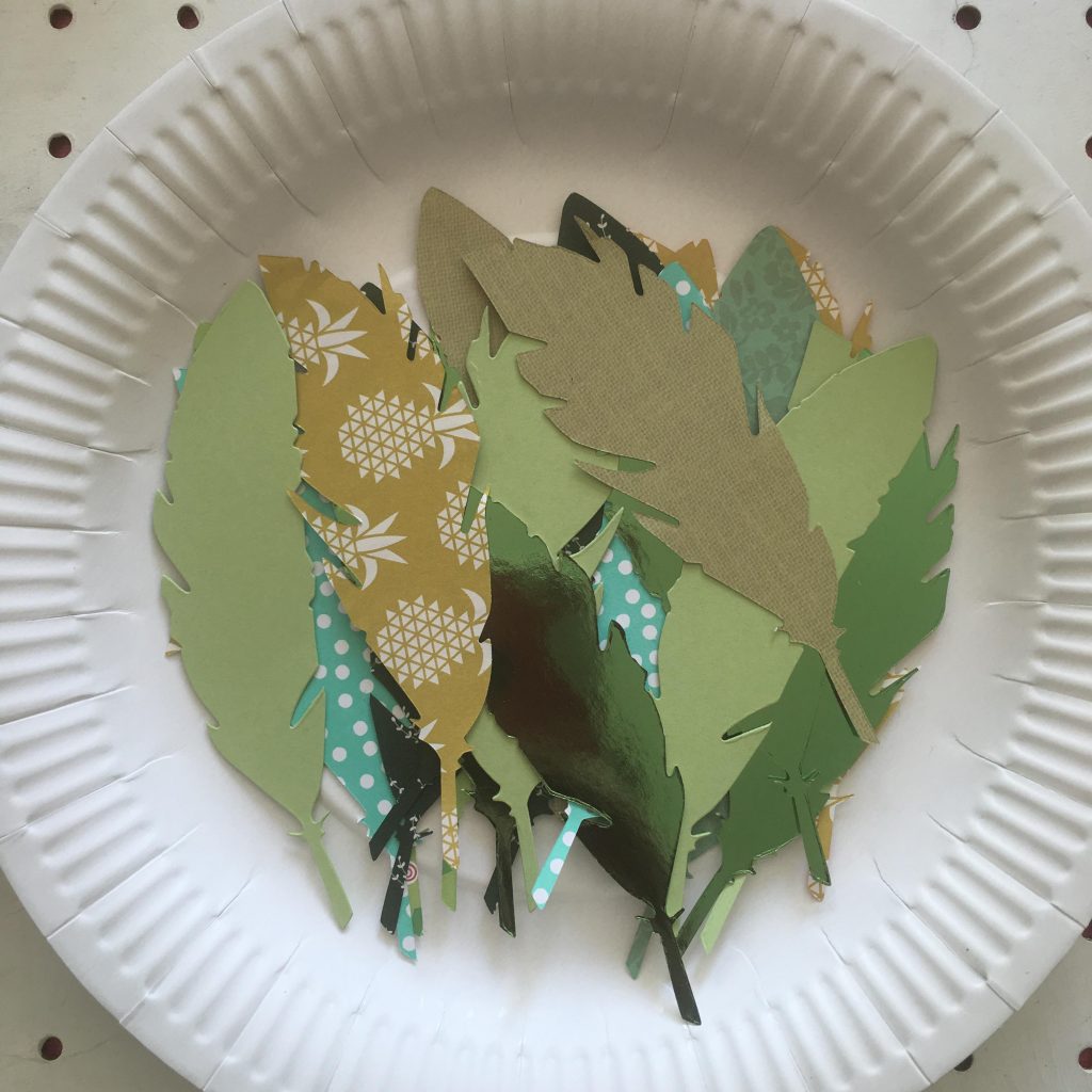 Paper plate laurel wreath craft for kids